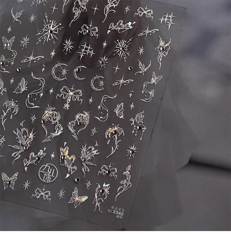 3342 - Self-Adhesive Celestial Nature Holographic Nail Stickers
