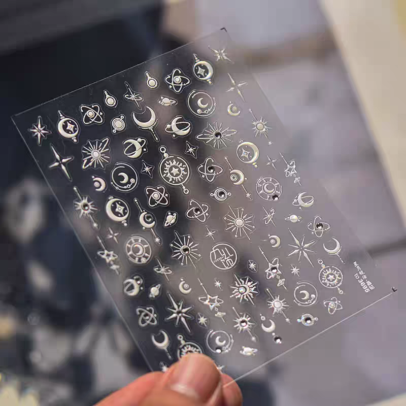 3695 - Self-Adhesive Celestial Moon Nail Stickers