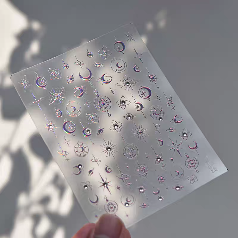 3696(P) - Self-Adhesive Celestial Moon Nail Stickers (Pink)