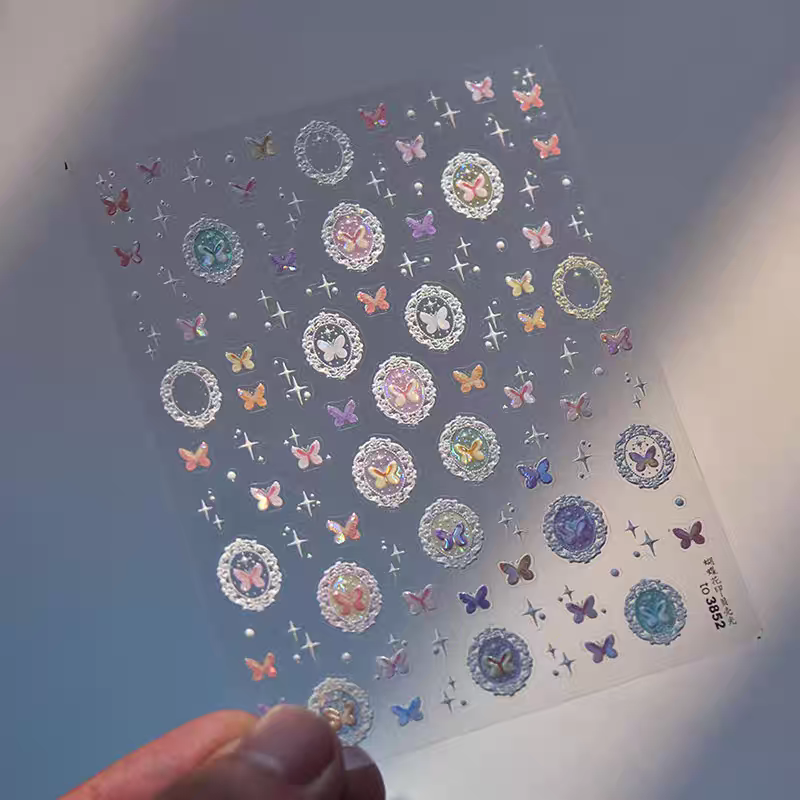 3852 - Self-Adhesive Elegant Butterfly Frame Nail Stickers