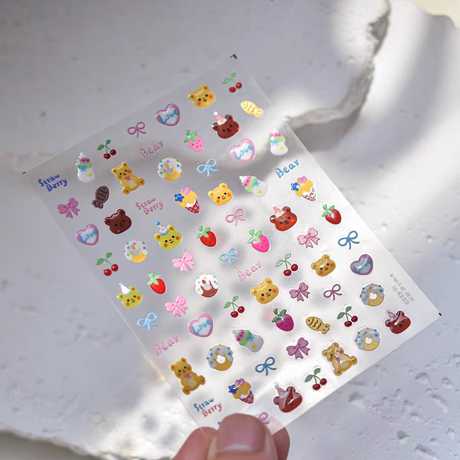 4259 - Self-Adhesive Sweet Bear Nail Stickers