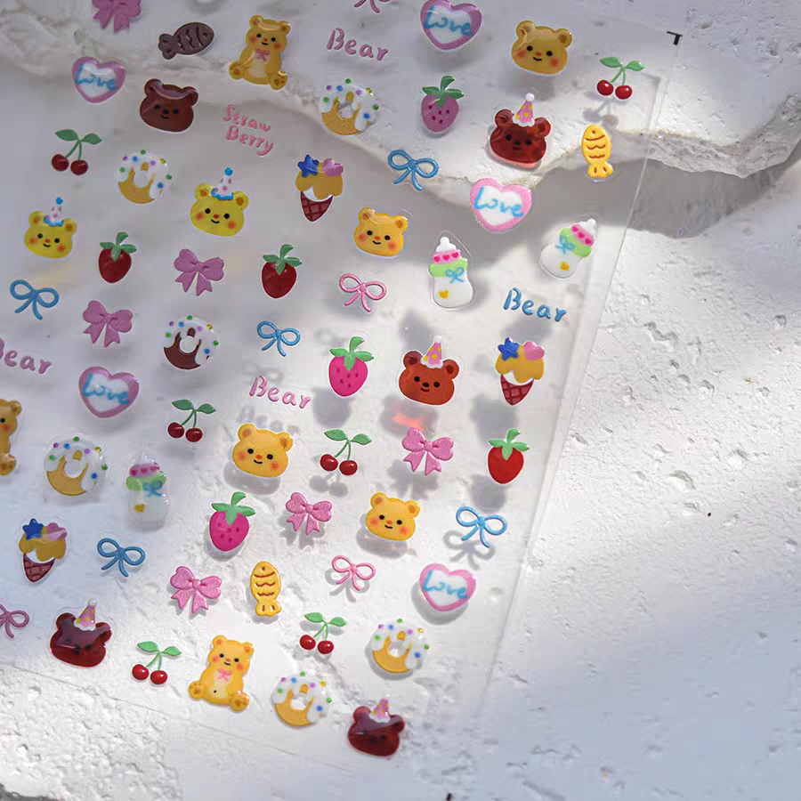4259 - Self-Adhesive Sweet Bear Nail Stickers