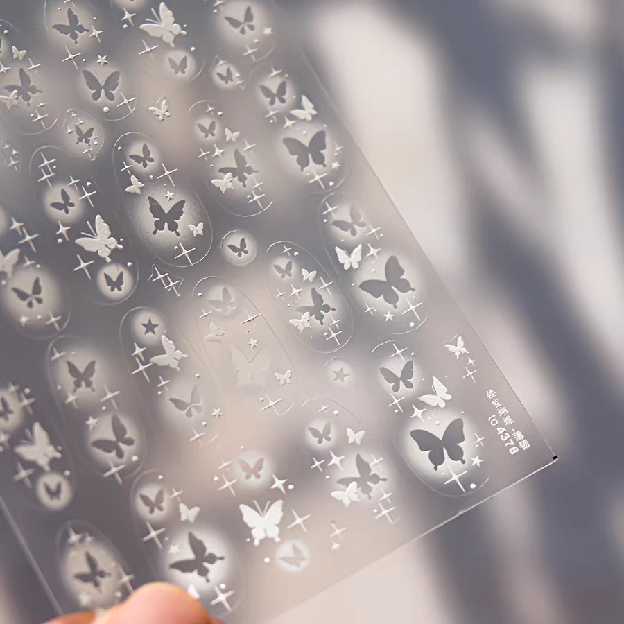 4378 - Self-Adhesive Butterfly Full Nail Stickers