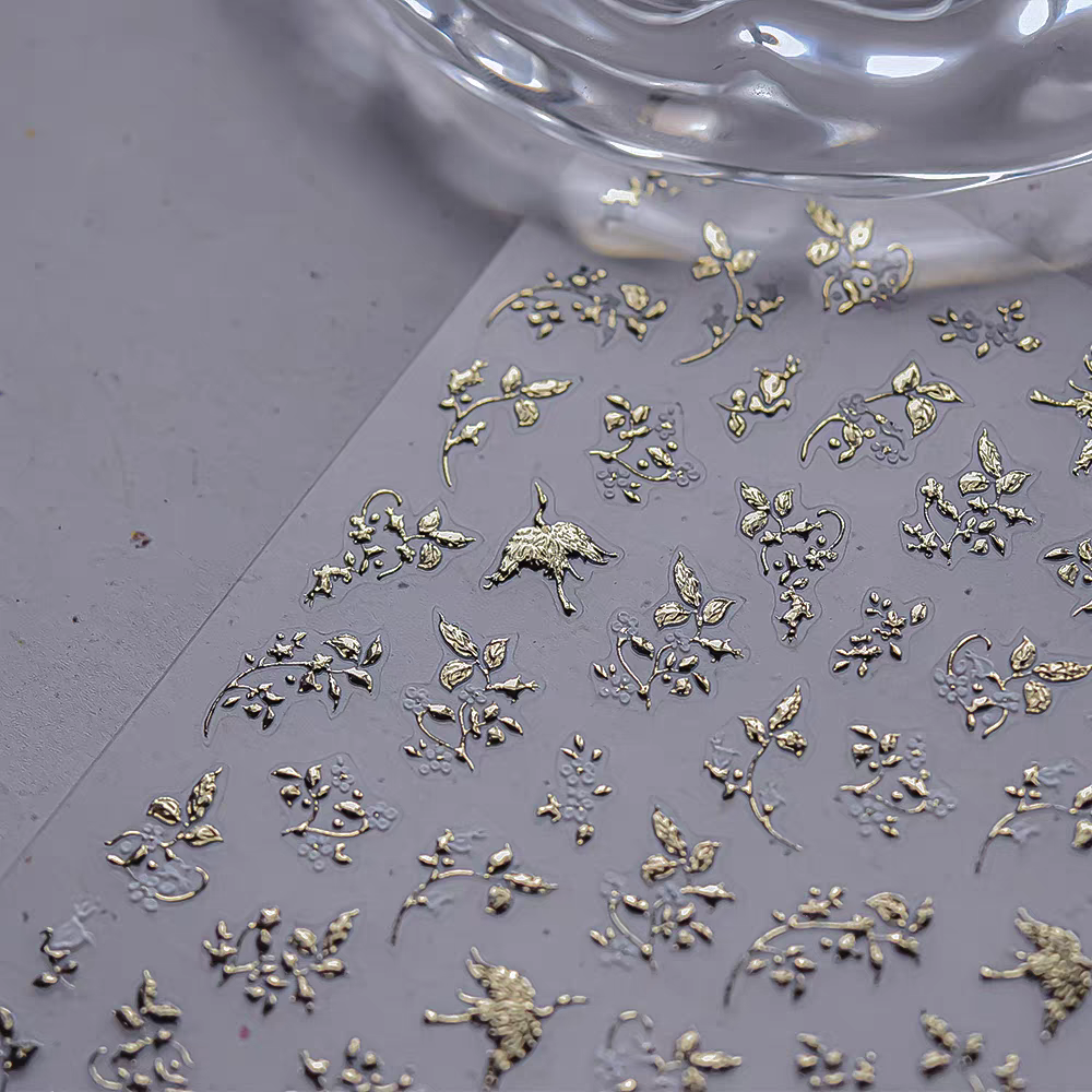 4454 - Self-Adhesive Bird Flower Nail Stickers
