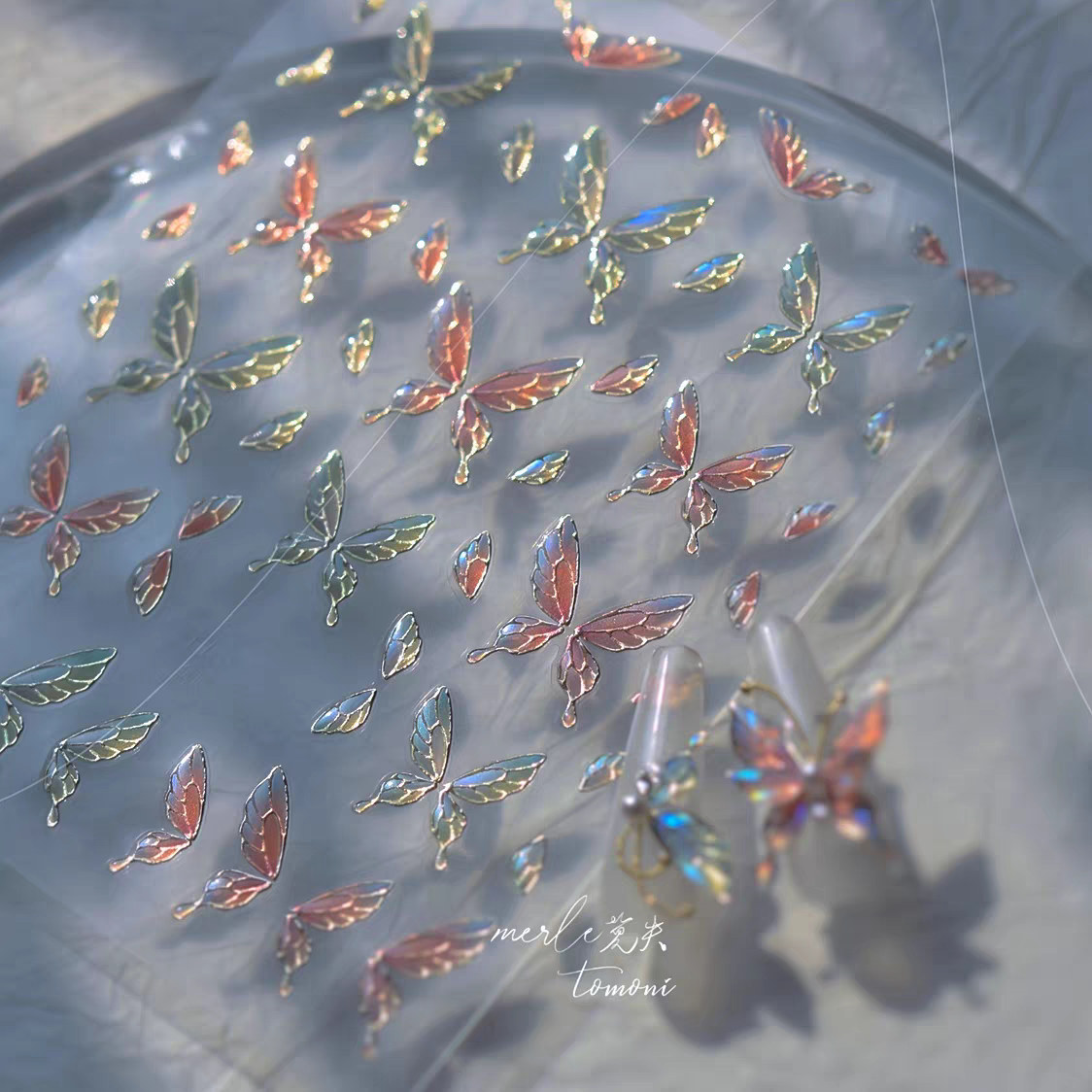MS679 - Self-Adhesive Holographic Butterfly Nail Stickers