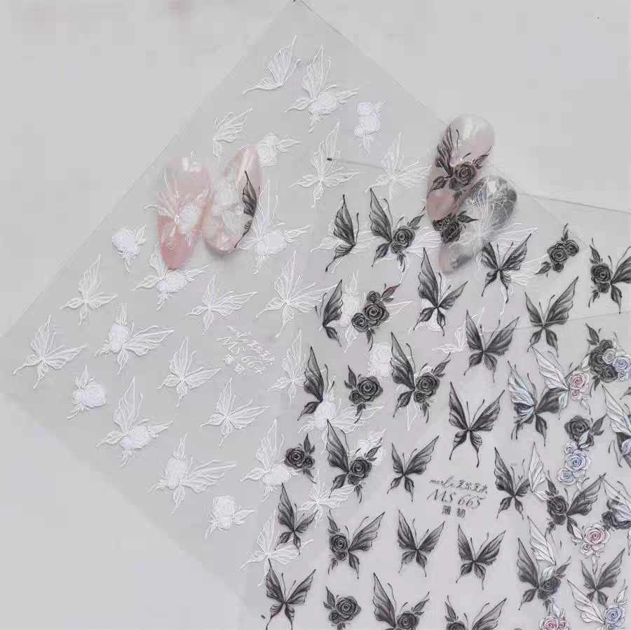 MS665 - Self-Adhesive Butterfly Nail Stickers