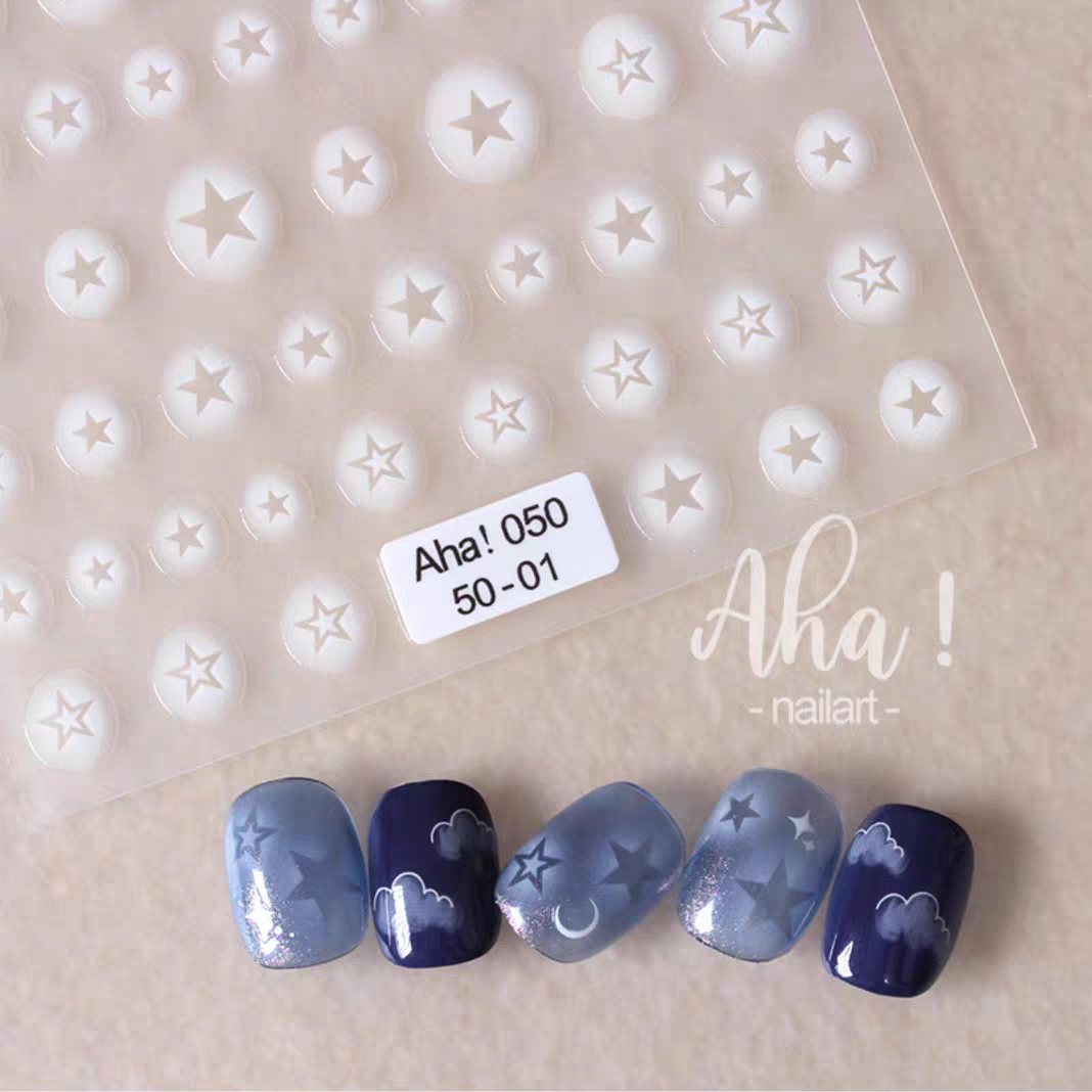 Aha050 - Self-Adhesive Star Nail Stickers