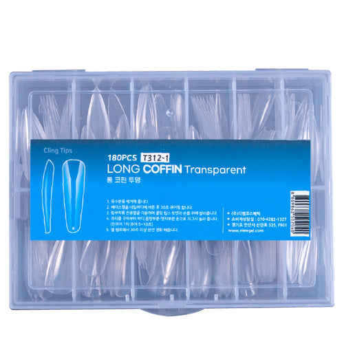 Viewgel - Cling Tip Gel Nail Tip Extension Full Tip 180 Tip (6 types)