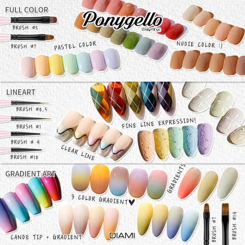 Ponygello Universe Color and Glitter Painting Individual Colors (PN412 - PN424)
