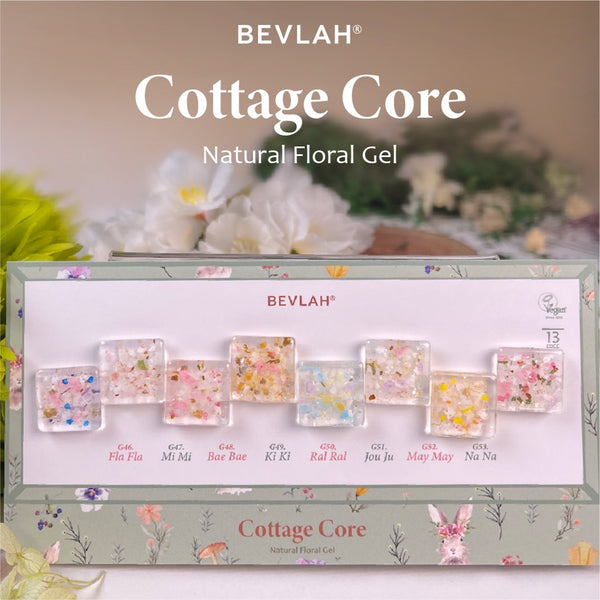 【新品未使用】韓国ジェルネイルBEVLAH コテージコアシリーズ 8色セット BEVLAH Cottage Core Natural Floral Gel 8 Type Set Nail