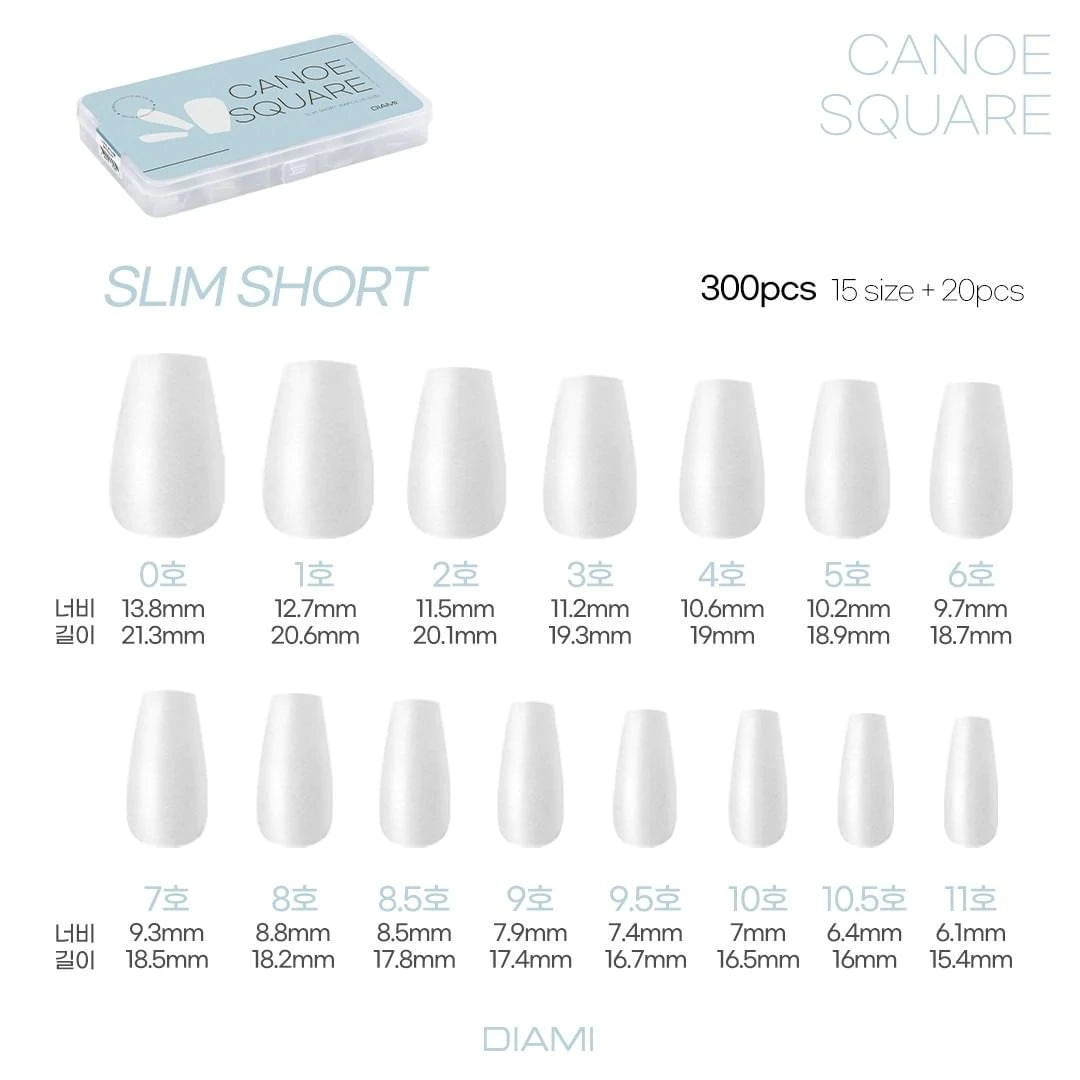 DIAMI Canoe Square Tip Extensions (Slim Short)