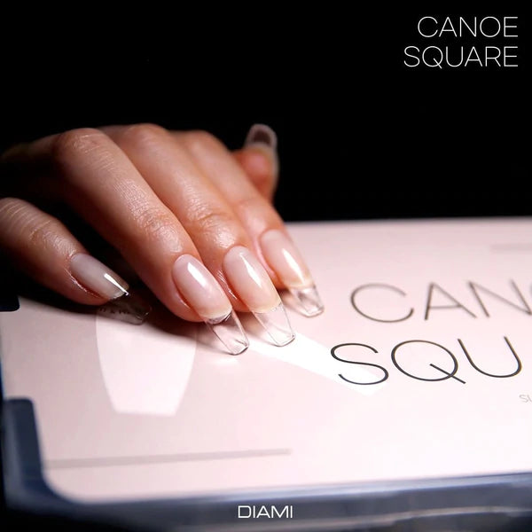 DIAMI CANOE SQUARE ロング＆ショート セット ネイルチップ DIAMI Canoe Square Tip Extensions (Slim Long)