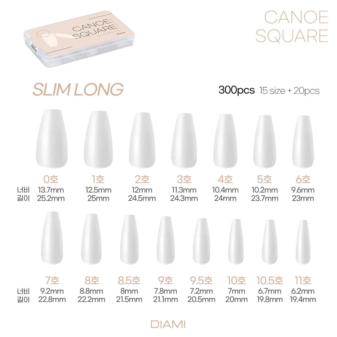 DIAMI Canoe Square Tip Extensions (Slim Long)