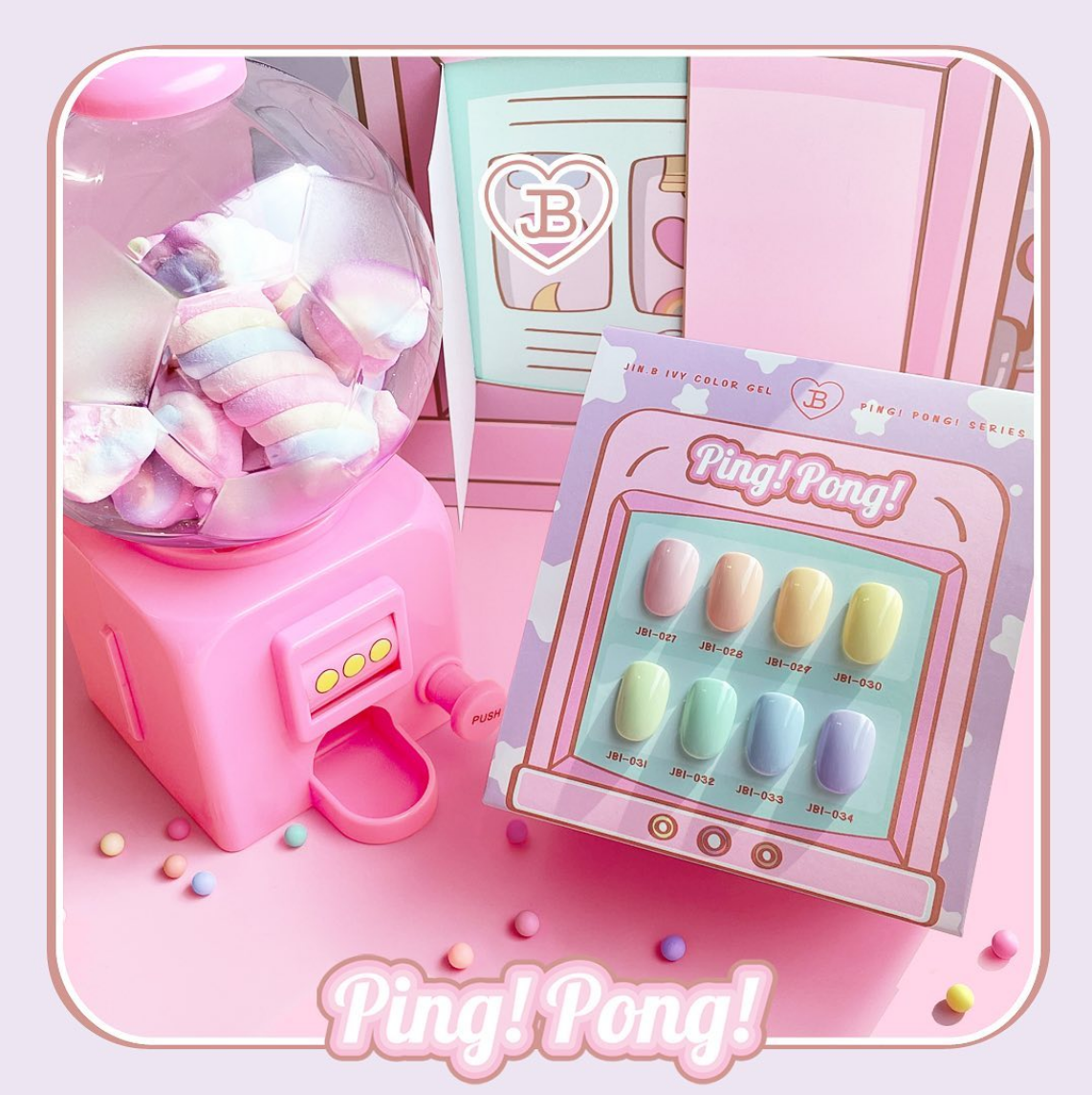 JIN.B Ping Pong Collection 8 Piece Pastel Color Gel