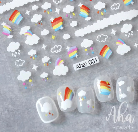 Dreamy Rainbow Cloud Nail Sticker Sheet