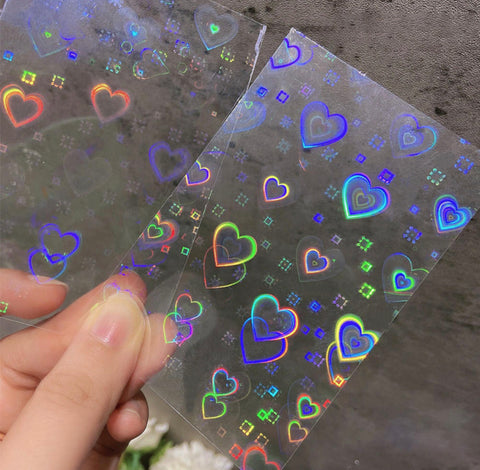 Holographic Heart Nail Film