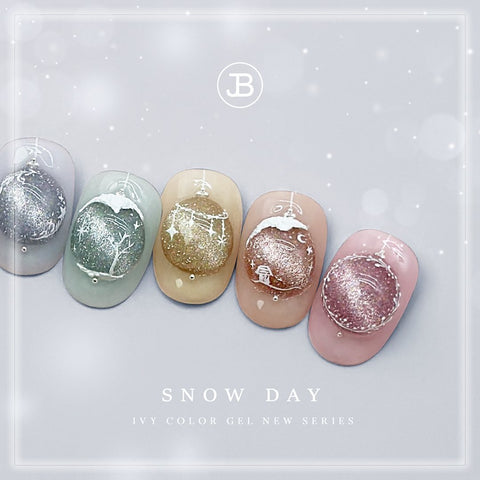JIN.B Snow Day 8 Pc Color Set (Reflective Magnetic Glitter Gel)