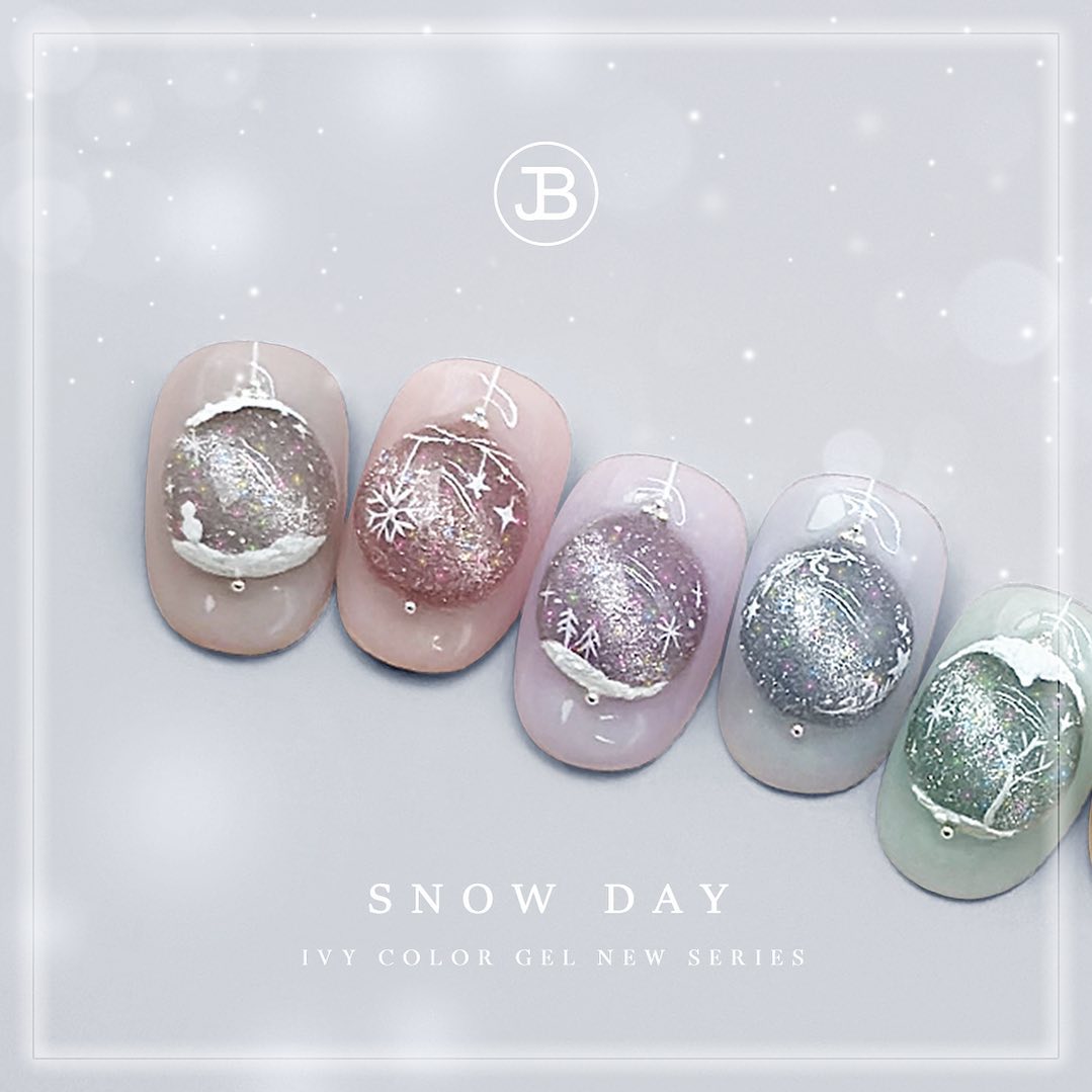 JIN.B Snow Day 8 Pc Color Set (Reflective Magnetic Glitter Gel)
