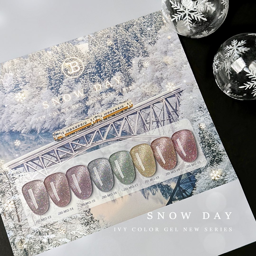 JIN.B Snow Day 8 Pc Color Set (Reflective Magnetic Glitter Gel)