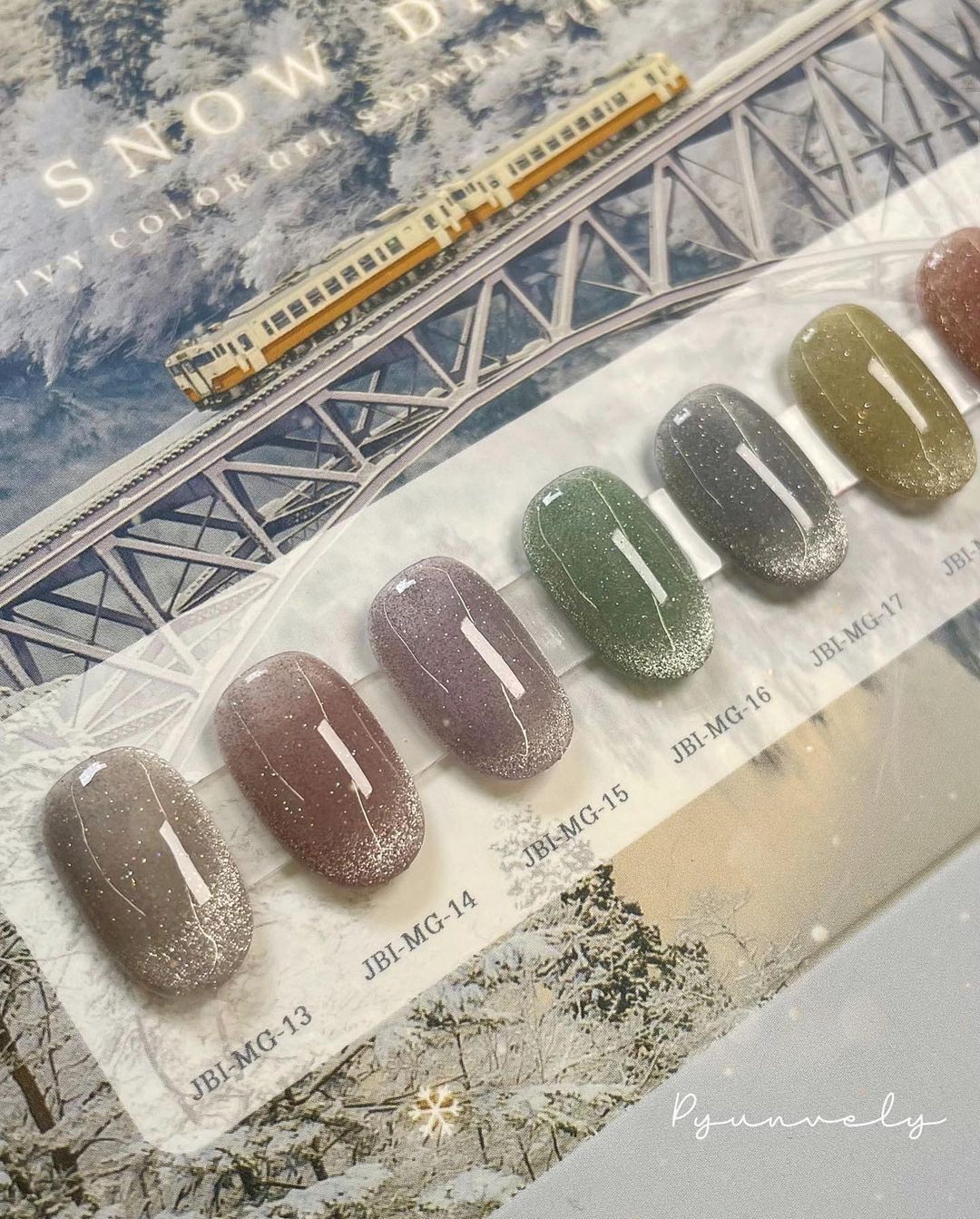 JIN.B Snow Day 8 Pc Color Set (Reflective Magnetic Glitter Gel)